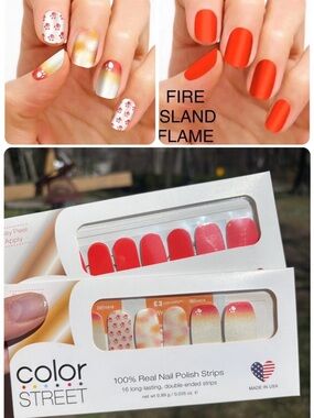 HTF Retired Rare Color street nails Paws For The Cause & Fire Island Flame